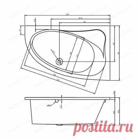 Акриловая ванна Riho Lyra 140x90 L левая, без гидромассажа (BA6600500000000) - купить в интернет магазине в Москве, Акриловая ванна Рихо Lyra 140x90 L левая, без гидромассажа (BA6600500000000) - цена в каталоге Techport