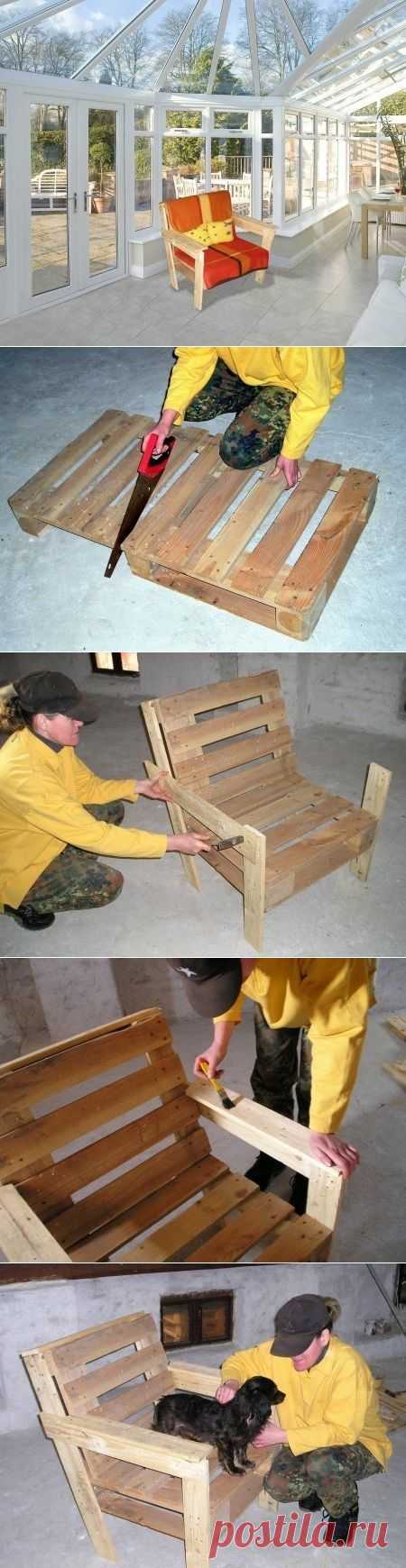 Мастер-класс по изготовлению кресла из поддона. - Садоводка