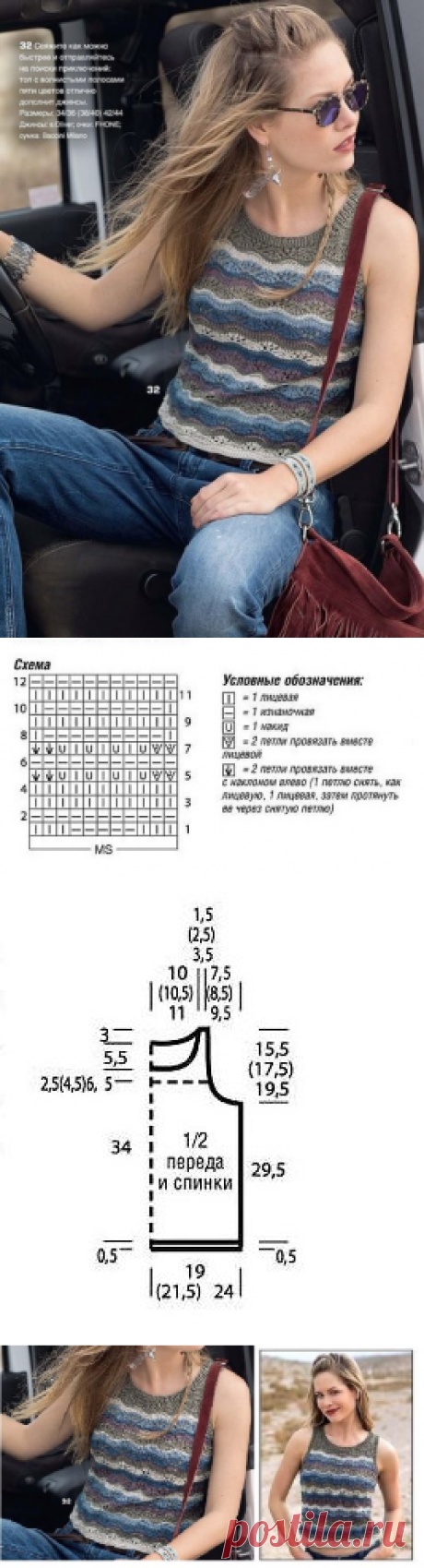 Топ в полоску | Просто вязание | Яндекс Дзен