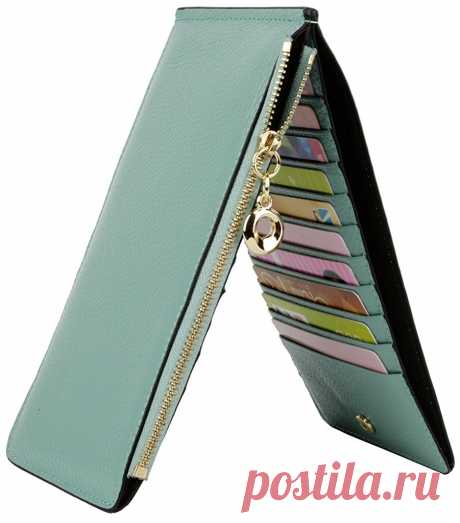BIG SALE-40% OFF-YALUXE Women's Genuine Leather Multi Card Organizer Wallet with Zipper Pocket Black at Amazon Women’s Clothing store: