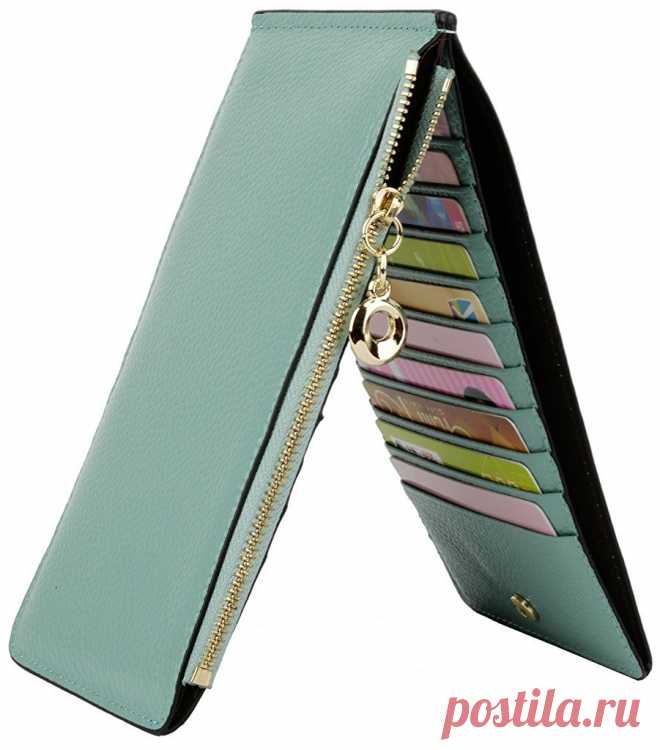 BIG SALE-40% OFF-YALUXE Women's Genuine Leather Multi Card Organizer Wallet with Zipper Pocket Black at Amazon Women’s Clothing store: