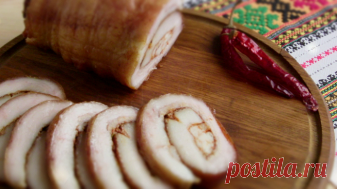 Рулет из сала с мясом в духовке-рецепт пошаговый с фото - VIKKA.COM.UA