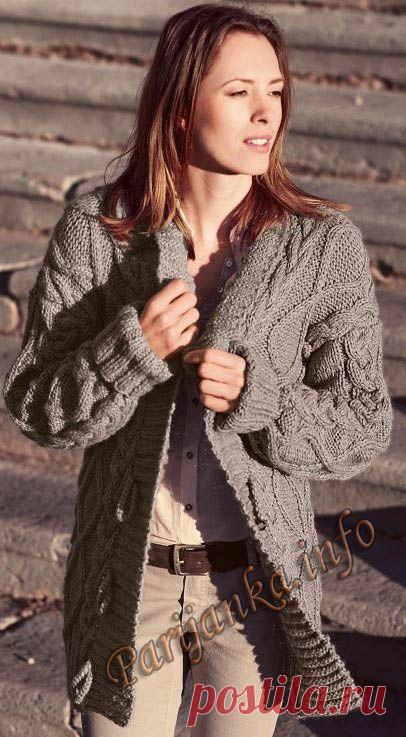 Длинный жакет с «косами» (ж) 140 Creations 2015/2016 Bergere de France №4851