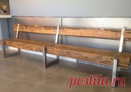 Современная Рустика уличная мебель Cedar Wood Bench по RustyRailDesigns