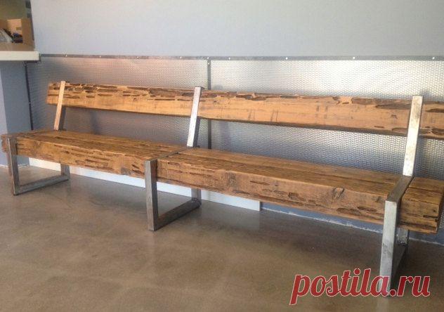 Современная Рустика уличная мебель Cedar Wood Bench по RustyRailDesigns