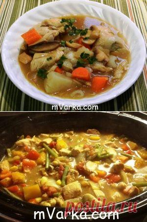 Рагу с курицей и овощами в мультиварке