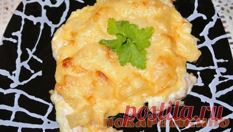 &gt;Куриные отбивные с ананасом под сырной корочкой