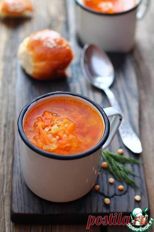 Гороховый суп с запечёнными овощами - кулинарный рецепт