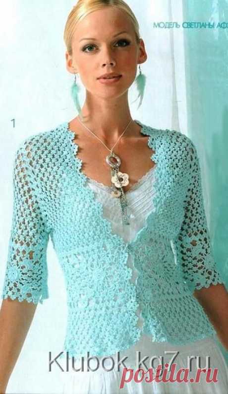 Элегантный жакет с ажурной отделкой