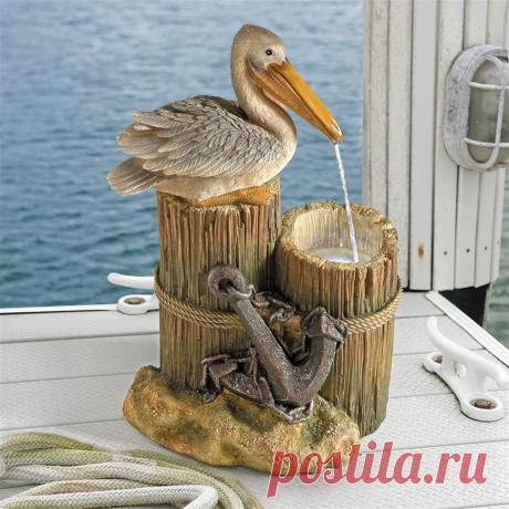 Pelican's Seashore Roost Sculptural Fountain - Design Toscano