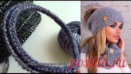 Хороший эффектный наборный край для шапок спицами и Фото востребованных красивых моделей шапок 2022
