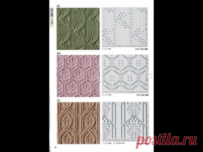 Интересные узоры спицами.