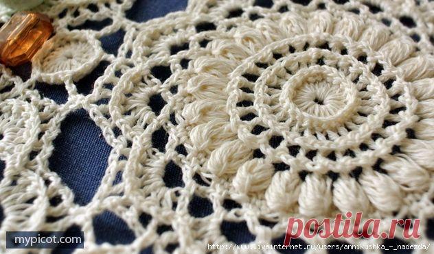 Текстурированный круглый мотив крючком , вдохновение от Patricia Kristoffersen!
