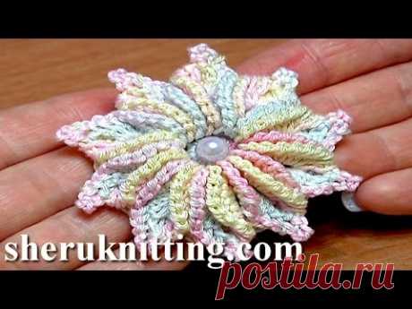 How to Crochet 3D 10-Petal Flower Tutorial 47 Fleur au crochet
