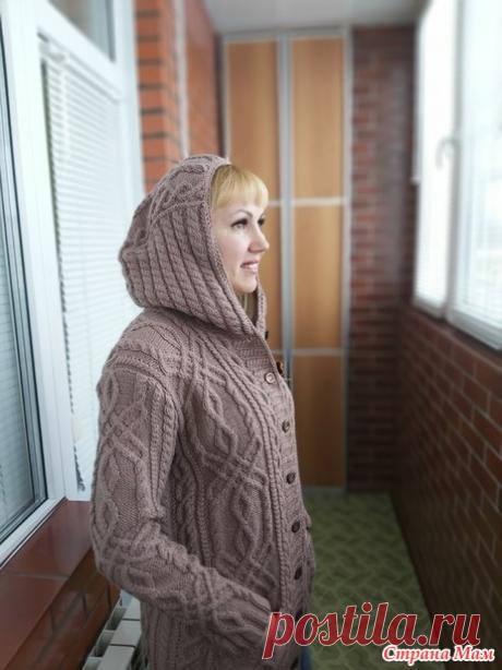 Кардиган с аранами, капюшоном и карманами - Вязание - Страна Мам