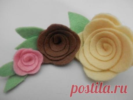 Rosa de feltro 3 - Artesanato passo a passo