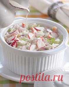 "Белая" окрошка с крабами