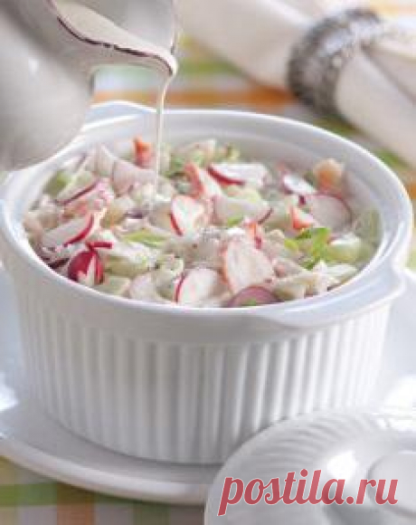 &quot;Белая&quot; окрошка с крабами