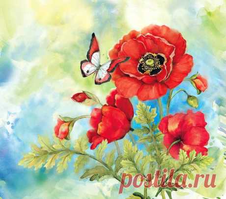 Бабочки, цветы, картины... Художница Susan Winget.