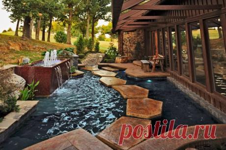 Просто фото: Дорожка по воде в саду — 27 идей