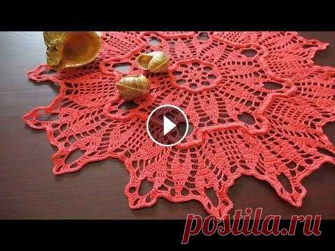 НЕОБЫЧНАЯ САЛФЕТКА С БОРДЮРАМИ. ЧАСТЬ 2 Вязание рядов 18-24 салфетки с бордюрами крючком. Часть 3: Часть 1 здесь:...