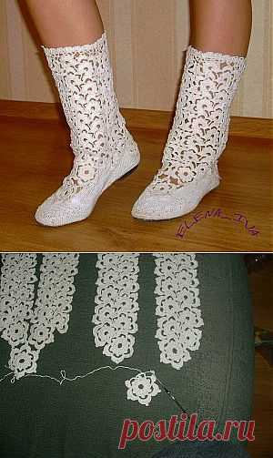 Вязаные сапоги