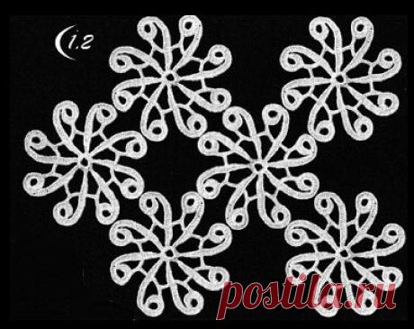 Элемент фриформа (или ирландского кружева) - коловорот, розетка, спиральный цветок
Эти элементы разработала Наталья Сауткина. Опубликованы в журнале "Дуплет"