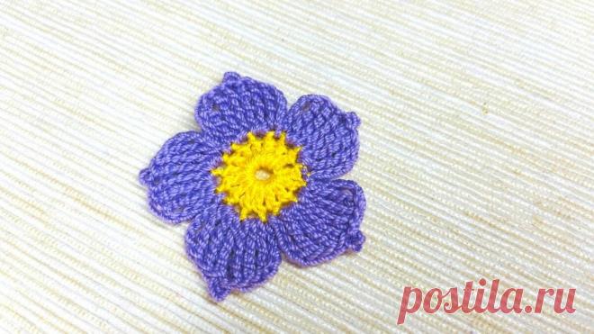 Мастер-класс по вязанию красивого цветка с 5 лепестками. | Повязули. Вязание крючком и вязание С2С. | Яндекс Дзен