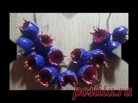 Колье и серьги  из  полых бус своими  руками.