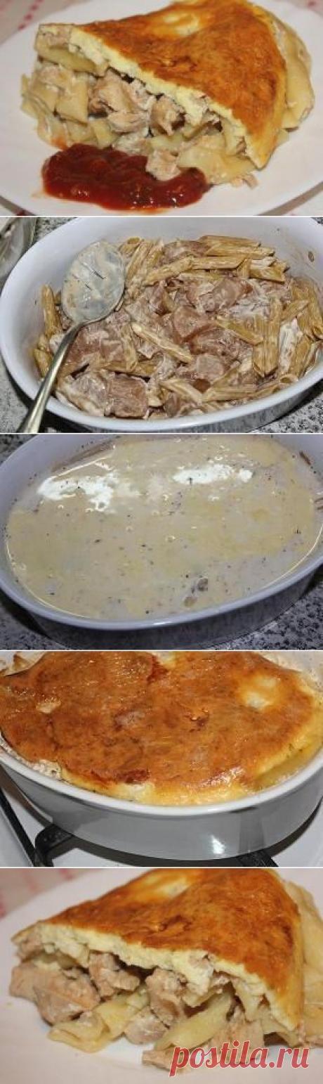 Как приготовить запеканка из макаронов с курицей - рецепт, ингридиенты и фотографии