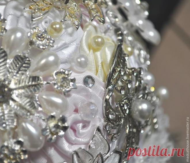Создание свадебного брошь-букета