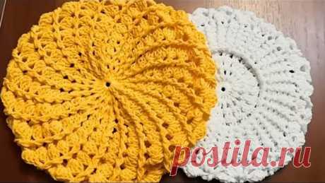 Берет- шапочка детский и взрослый крючком. Рисунок ,,Спираль,,,,,,