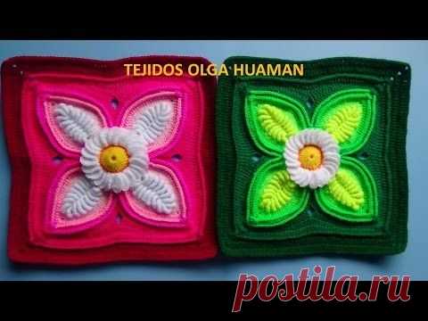 Цветочный мотив крючком. 4 видео-МК
