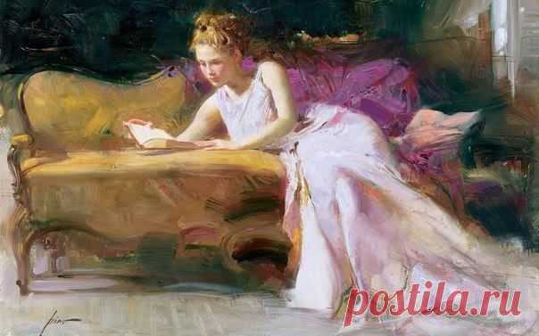 Pino Daeni Библиотека в литературе и искусстве