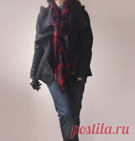 Extravagant Black Coat Jacket / Zipper Coat от BoutiqueAlaMode