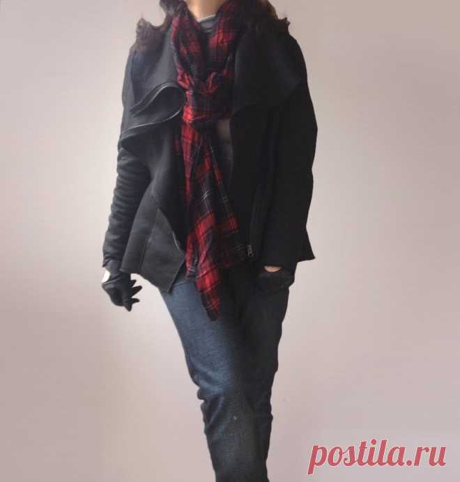 Extravagant Black Coat Jacket / Zipper Coat от BoutiqueAlaMode