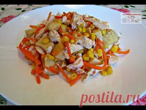 Салат с курицей и овощами