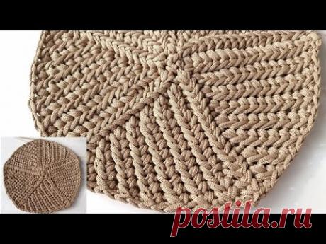 Невероятно красивый круг крючком узором "ёлочки" для сумок, корзин, ковриков Crochet circle
