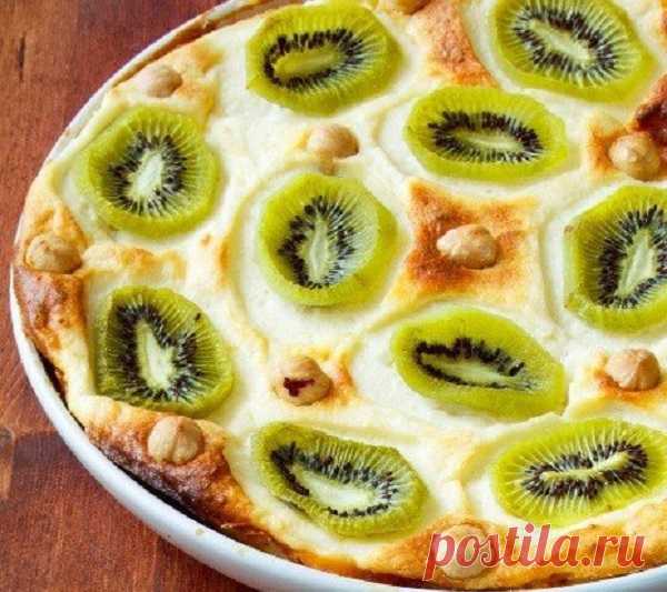 Творожная запеканка с киви и бананом. Легкий и вкусный завтрак! Очень вкусно!