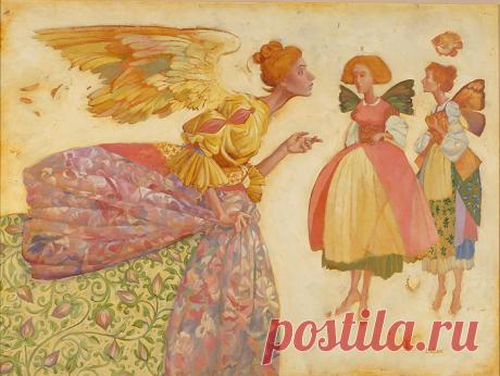 Джеймс К. Кристенсен - Ангел с двумя феями - ОГРАНИЧЕННОЕ ИЗДАНИЕ КАНВА