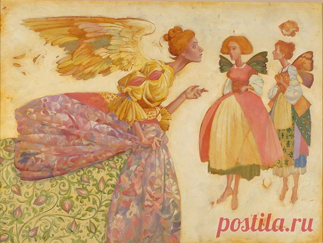 Джеймс К. Кристенсен - Ангел с двумя феями - ОГРАНИЧЕННОЕ ИЗДАНИЕ КАНВА