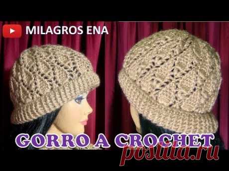 Como tejer un Gorro a crochet en punto HOJITAS paso a paso con indicaciones para cualquier edad