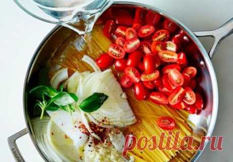 Как быстро приготовить вкусные спагетти: 11 минут и блюдо готово.