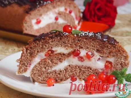 Нежный рулет с красной смородиной Кулинарный рецепт