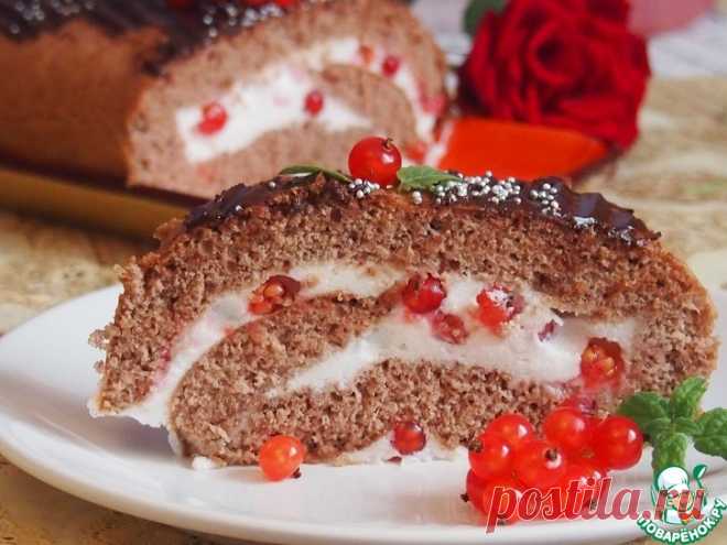 Нежный рулет с красной смородиной Кулинарный рецепт
