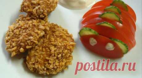 Куриные наггетсы в кукурузных хлопьях, пошаговый рецепт с фото