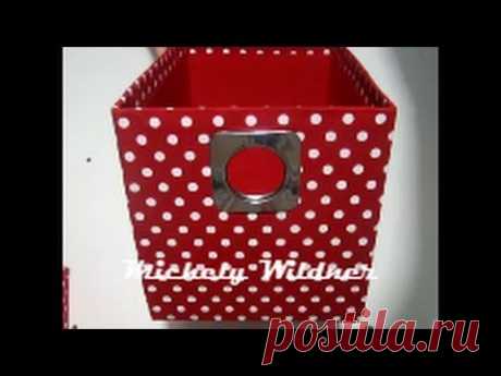 caixa de papelão coberta com tecido -Diy - YouTube