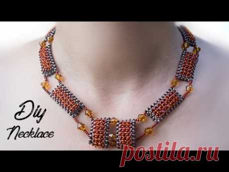 DIY Necklace. Beaded necklace tutorial. Beautiful Necklace