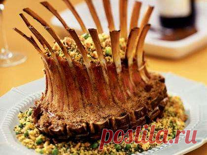 Crown Lamb Rack with Green Herb Couscous Recipe | MyRecipes