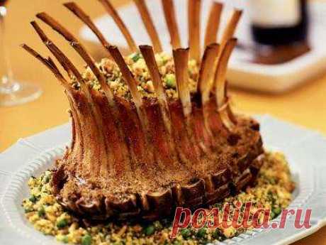 Crown Lamb Rack with Green Herb Couscous Recipe | MyRecipes